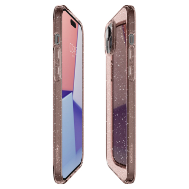 Apsauginis silikono dėklas Spigen LIQUID CRYSTAL IPHONE 15 PLUS GLITTER CRYSTAL Rožinis 9