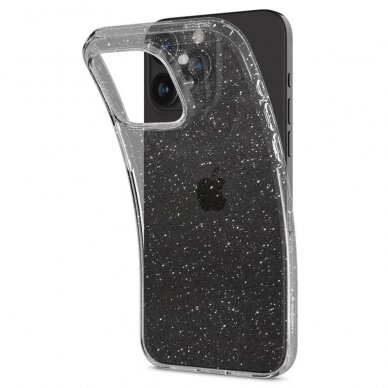 Apsauginis silikono dėklas Spigen LIQUID CRYSTAL IPHONE 15 PRO GLITTER CRYSTAL Skairus Blizgus 4