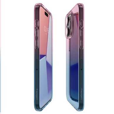 Apsauginis silikono dėklas Spigen LIQUID CRYSTAL IPHONE 15 PRO GRADATION rožinis 6