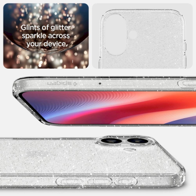 Spigen Liquid Crystal iPhone 16 Case - Clear Glitter 5