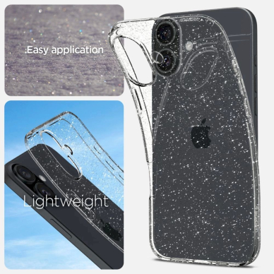 Spigen Liquid Crystal iPhone 16 Case - Clear Glitter 6