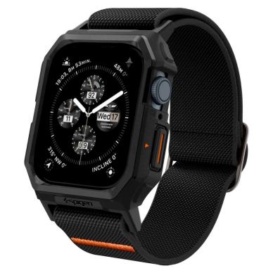 Spigen Lite Fit Pro Dėklasstrap Apple Watch 4 / 5 / 6 / 7 / 8 / 9 / SE (44 / 45 mm) - matte Juodas