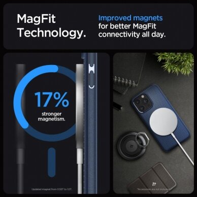 Apsauginis dėklas Spigen MAG ARMOR MAGSAFE IPHONE 15 PRO NAVY Mėlynas 11