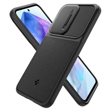 Akcija! Spigen Optik Armor Dėklas skirtas Samsung Galaxy A55 5G - Juodas  11