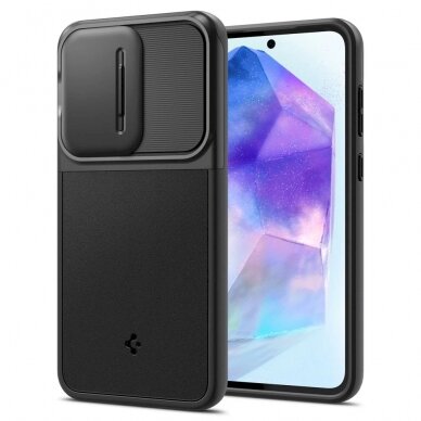 Akcija! Spigen Optik Armor Dėklas skirtas Samsung Galaxy A55 5G - Juodas