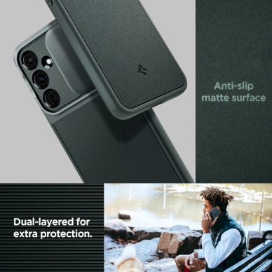 Spigen Optik Armor Dėklas Samsung Galaxy A55 5G - tamsiai žalias 14