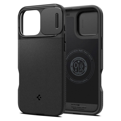 Spigen Optik Armor Mag Case with MagSafe for iPhone 16 Pro - Juodas