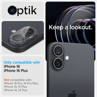 Spigen Optik Glas.tR Apsauginis stiklas for iPhone 16 / 16 Plus camera - transparent (2 pcs.) 8