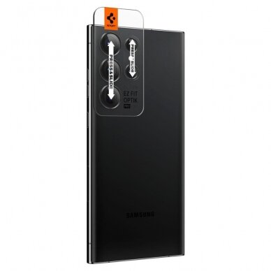 Kameros apsauga Spigen OPTIK.TR ”EZ FIT” 2-PACK SAMSUNG GALAXY S23 ULTRA Juoda 6