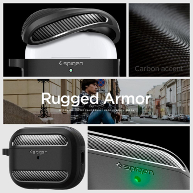 Dėklas Spigen RUGGED ARMOR Apple AIRPODS PRO 1 / 2 Juodas 12