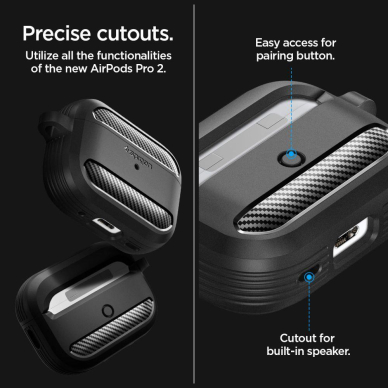 Dėklas Spigen RUGGED ARMOR Apple AIRPODS PRO 1 / 2 Juodas 16