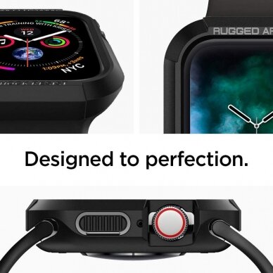 Akcija! Rėmelis SPIGEN RUGGED ARMOR APPLE WATCH 4/5/6 / SE (44MM) juodas  1