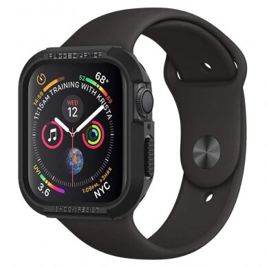 Akcija! Rėmelis SPIGEN RUGGED ARMOR APPLE WATCH 4/5/6 / SE (44MM) juodas