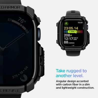 Spigen Rugged Armor Dėklas Apple Watch 10 46mm - Juodas 7