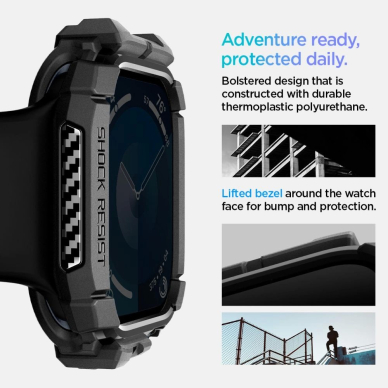 Spigen Rugged Armor Dėklas Apple Watch 10 46mm - Juodas 8