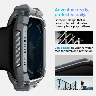 Spigen Rugged Armor Dėklas Apple Watch 10 46mm - Pilkas 9