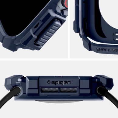 Spigen Rugged Armor Dėklas Apple Watch 10 46mm - Navy Mėlynas 6