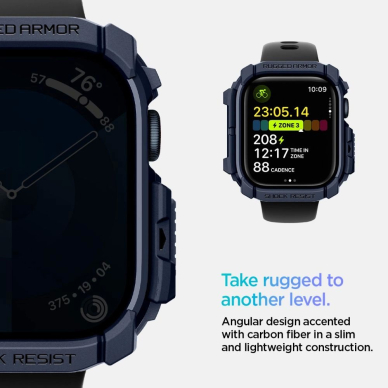 Spigen Rugged Armor Dėklas Apple Watch 10 46mm - Navy Mėlynas 7