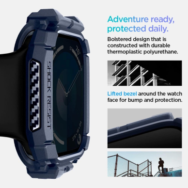 Spigen Rugged Armor Dėklas Apple Watch 10 46mm - Navy Mėlynas 8