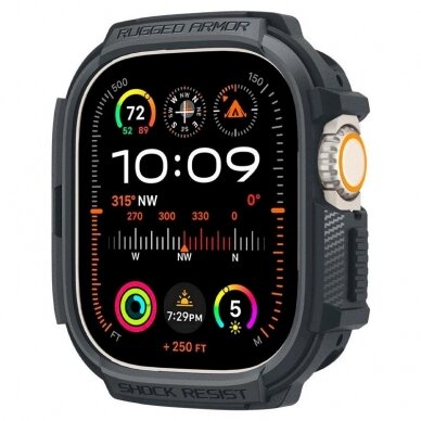 Spigen Rugged Armor Dėklas Apple Watch Ultra 1 / 2 (49 mm) - tamsiai pilkas 13