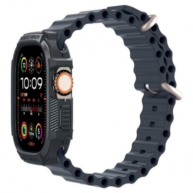 Spigen Rugged Armor Dėklas Apple Watch Ultra 1 / 2 (49 mm) - tamsiai pilkas 4