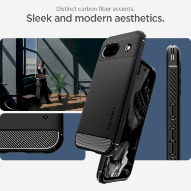 Spigen Rugged Armor Dėklas Google Pixel 8A - matte Juodas 2