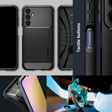 Dėklas Spigen Rugged Armor case for Samsung Galaxy A25 5G - Matinis Juodas 10