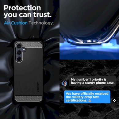 Akcija! Dėklas Spigen Rugged Armor case for Samsung Galaxy A55 5G - Juodas 14