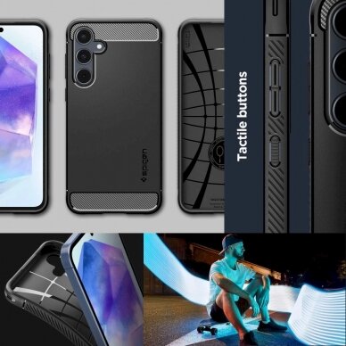 Dėklas Spigen Rugged Armor case for Samsung Galaxy A55 5G - Juodas 16