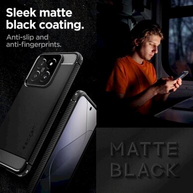 Dėklas Spigen Rugged Armor case for Xiaomi 14 - Matinis Juodas 10