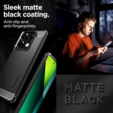 Spigen Rugged Armor Dėklas Xiaomi Redmi Note 13 Pro 5G / POCO X6 5G - matte Juodas 12