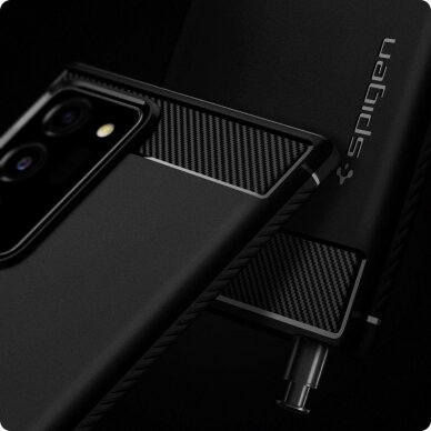 Dėklas Spigen Rugged Armor Galaxy Note 20 Ultra Matte Juodas 10