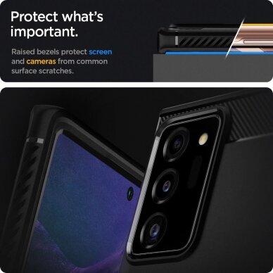 Dėklas Spigen Rugged Armor Galaxy Note 20 Ultra Matte Juodas 11