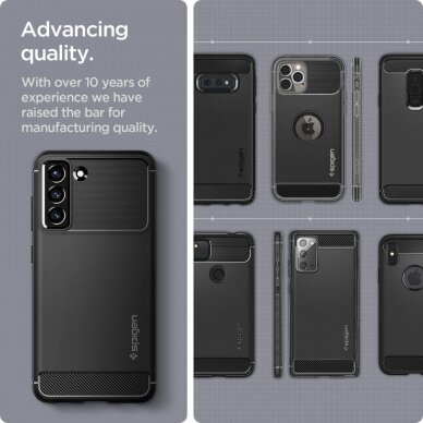 DĖKLAS SPIGEN RUGGED ARMOR GALAXY S21 FE MATTE JUODAS 13