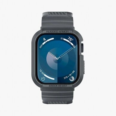 Spigen Rugged Armor Pro Dėklas Apple Watch 4 / 5 / 6 / 7 / 8 / 9 / SE (44 / 45 mm) - tamsiai pilkas 6