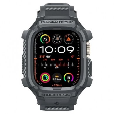 Spigen Rugged Armor Pro Dėklas Apple Watch Ultra 1/2 (49 mm) - tamsiai pilkas 17