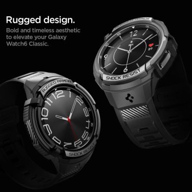 Apsauginis dėklas Spigen RUGGED ARMOR PRO  GALAXY Watch 6 CLASSIC (47MM) MATTE Juodas 13