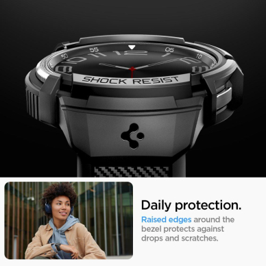 Apsauginis dėklas Spigen RUGGED ARMOR PRO  GALAXY Watch 6 CLASSIC (47MM) MATTE Juodas 15