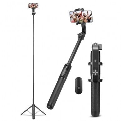 Spigen S560W Bluetooth Asmenukių lazda tripod - Juodas