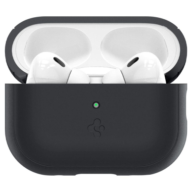 Dėklas ausinėms Spigen SILICONE FIT STRAP Apple AIRPODS PRO 1 / 2 Juodas/žalias 7