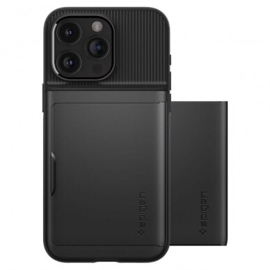 Apsauginis dėklas Spigen SLIM ARMOR CS IPHONE 15 PRO MAX Juodas