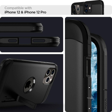 Aukštos Kokybės Dėklas Spigen Tough Iphone 12 Pro / Iphone 12 Juodas 8