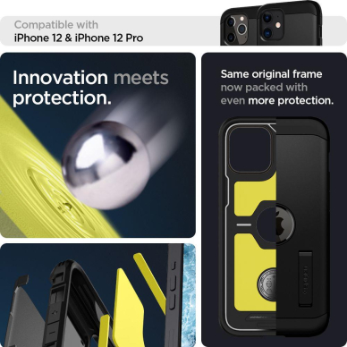 Aukštos Kokybės Dėklas Spigen Tough Iphone 12 Pro / Iphone 12 Juodas 9