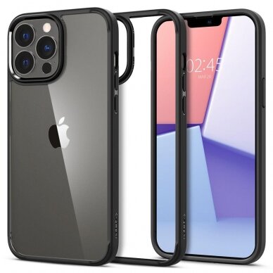 Aykštos kokybės dėklas Spigen Ultra Hybrid iPhone 13 Pro Juodas