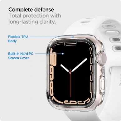 Spigen Ultra Hybrid dėklas Apple Watch 7 / 8 / 9 (45 mm) - Permatomas 11