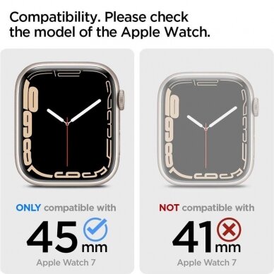 Spigen Ultra Hybrid dėklas Apple Watch 7 / 8 / 9 (45 mm) - Permatomas