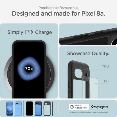 Spigen Ultra Hybrid dėklas Google Pixel 8A - matte Juodas 19