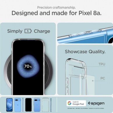 Spigen Ultra Hybrid dėklas Google Pixel 8A - Permatomas 27