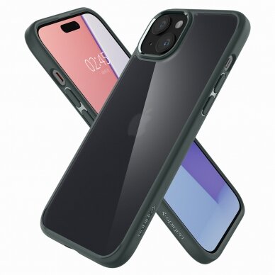 Spigen Ultra Hybrid case for iPhone 15 - dark green 1