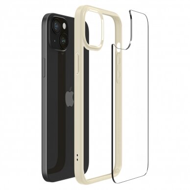 Spigen Ultra Hybrid case for iPhone 15 Plus - Kreminė 5